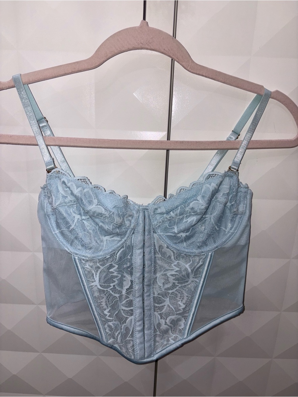 Light Blue Lace corset/Bustier Bra Top🩵